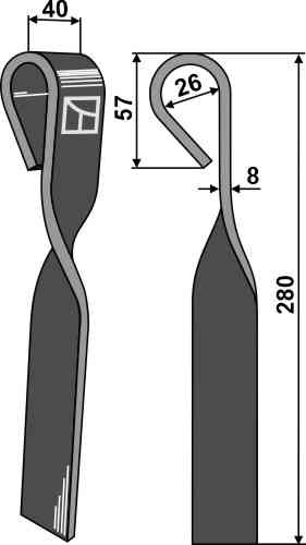 Haulm flail fitting for Rumptstad 007808