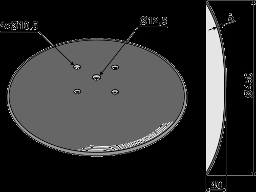 Plain disc Ø450x5 for beet lifters