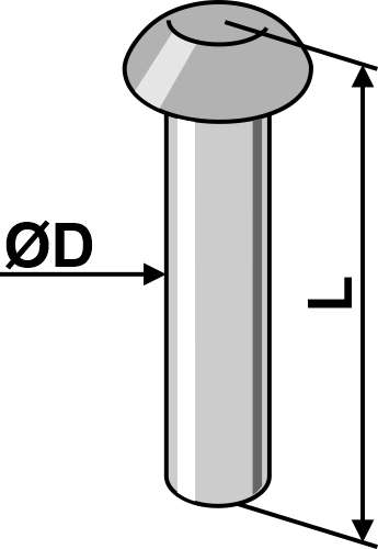 Klinknagel met gebolde kop Ø5x25