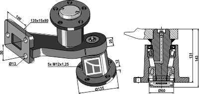 Lager met steel - linkse model 31-0688