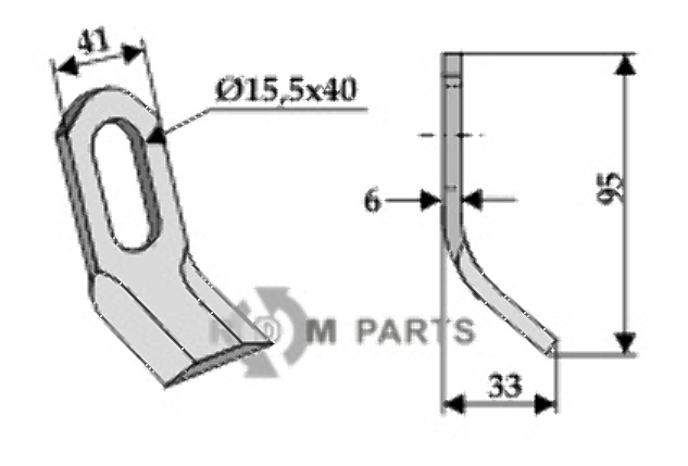 RDM Parts Y-klinge egnet til Bomford 02.812.01