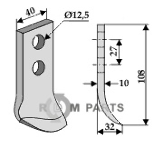 RDM Parts Mes voor grachtenfrees