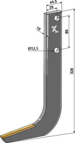 Row cutter hook - Hard metal