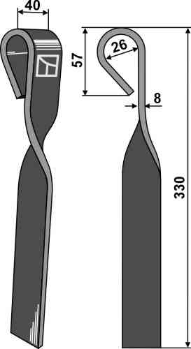 Haulm flail fitting for Rumptstad 007809