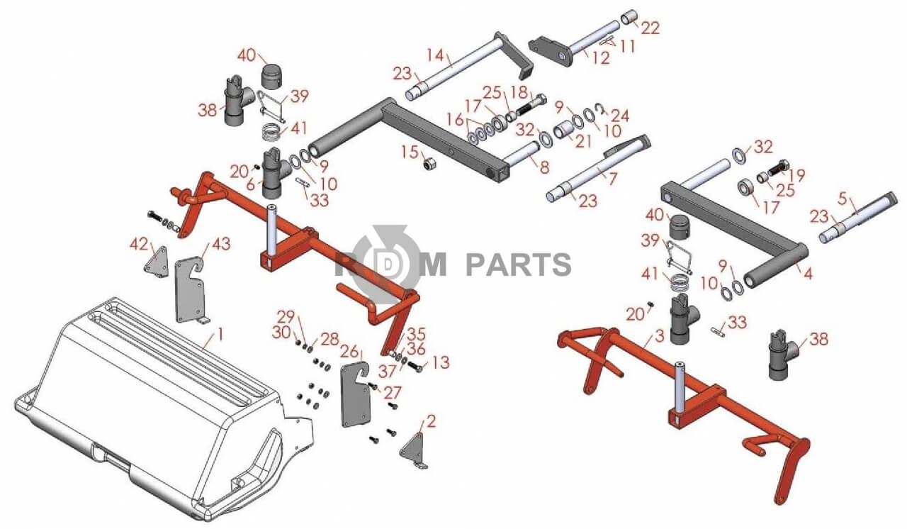 Replacement parts for Jacobsen Greens King V & VI Grass Catcher & Lift arm