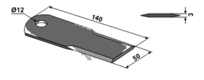 Straw chopper flail blade fitting for KPAB 555300-3
