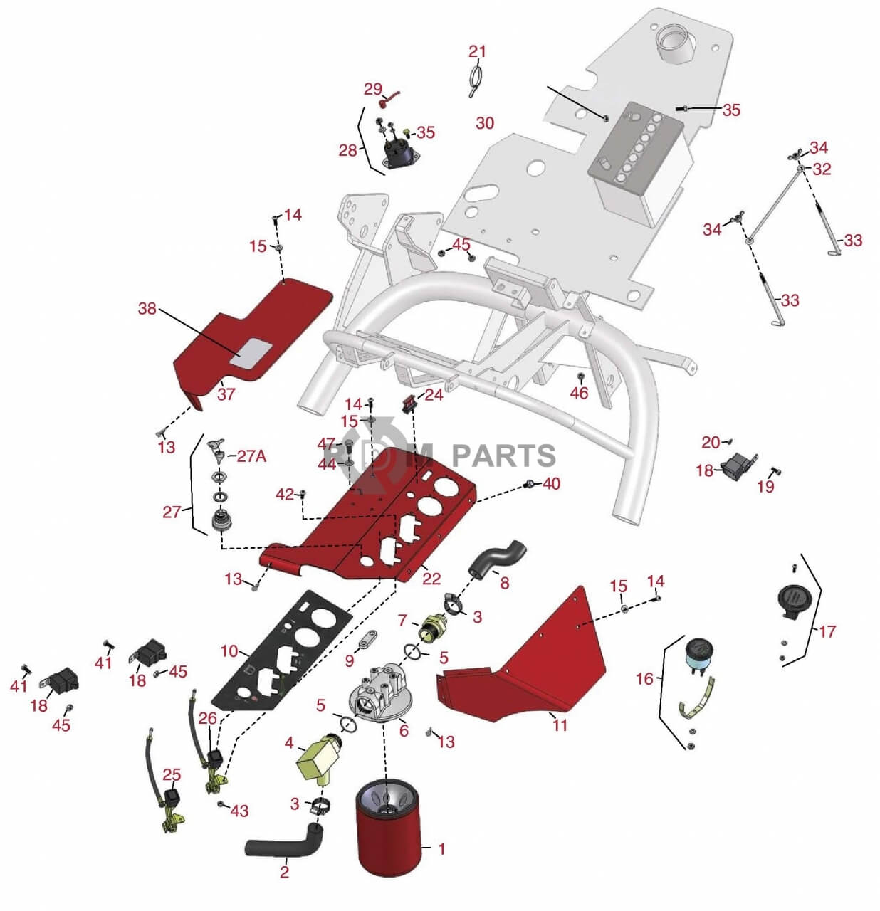 Replacement parts for Toro 3100 Control panel