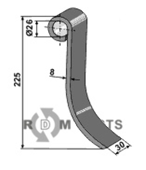 RDM Parts Flail fitting for Lagarde 1343.01 - 1344.01