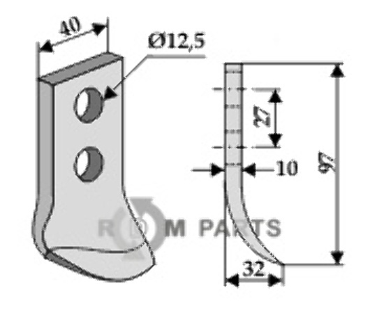 RDM Parts Mes voor grachtenfrees
