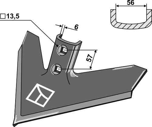 Ganzevoetbeitel 355 x 6 passend voor John Deere N 130183 / N 182036