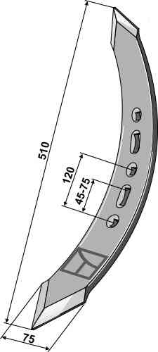 Twisted stubble point - left model