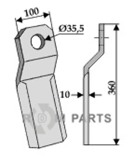 RDM Parts Comminution blade fitting for Szolnoki 199-RZ3