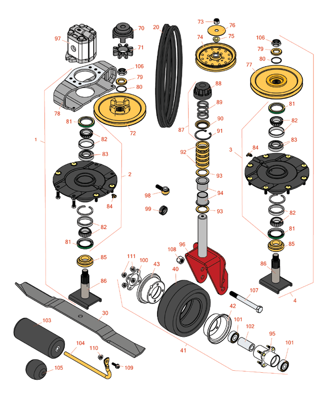 Cutting deck parts suitable for your Toro 3400 model 30646