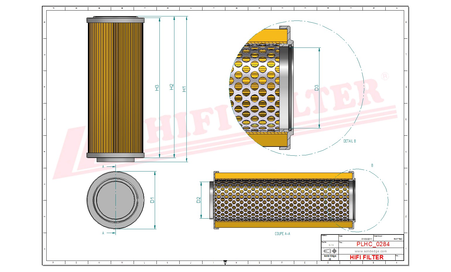 Hydraulic filter passend voor mdf mdh 0317