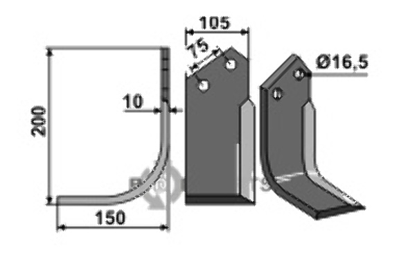 Blade, left model fitting for Howard 109961