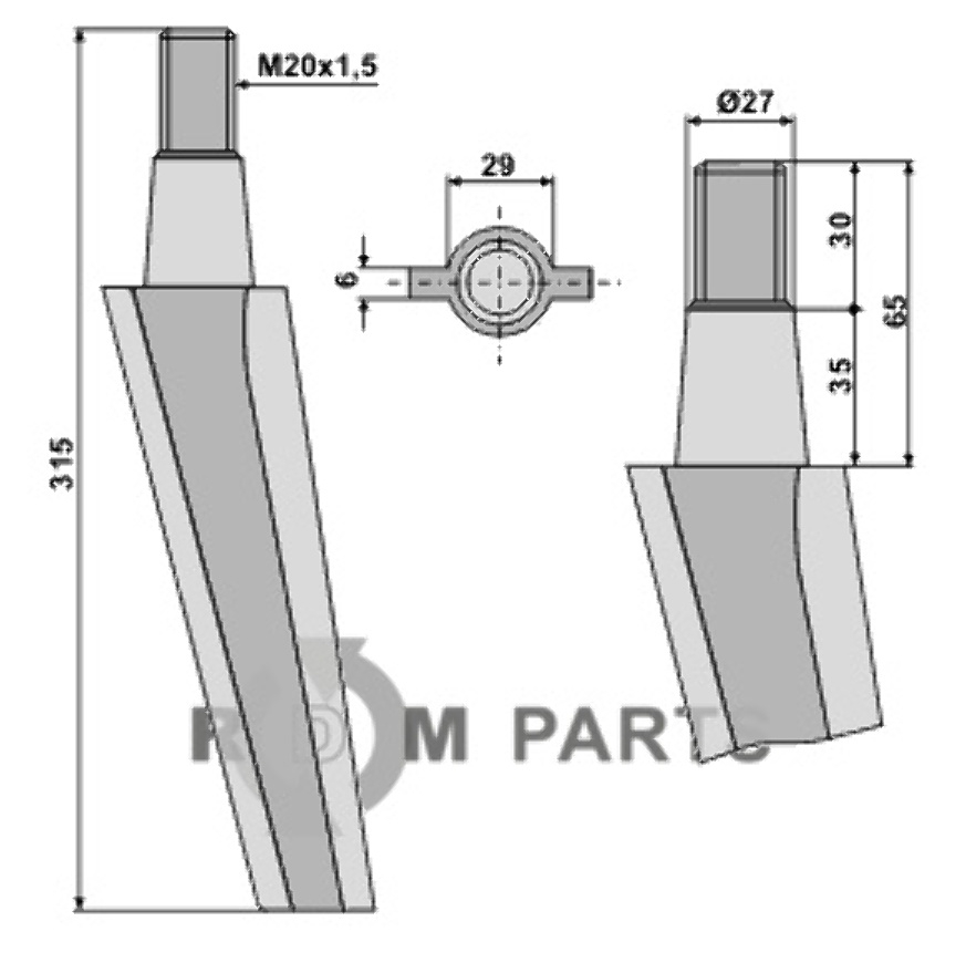 Tine for rotary harrows