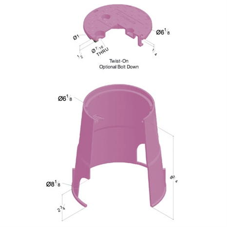 Carson valve box w/twist lock lid 0708 - purple rw