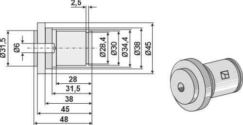 Axle end fitting for VAderstad 413929