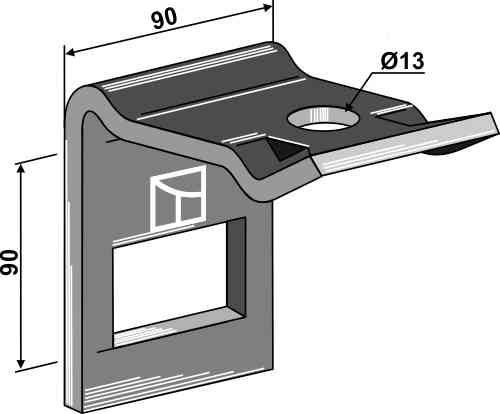 Clamp for tine 65 x 10