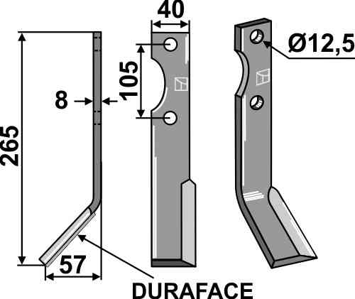 Freesmes duraface, linkse uitvoering frg-13l-dura