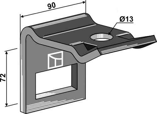 Clamp for tine 65 x 12