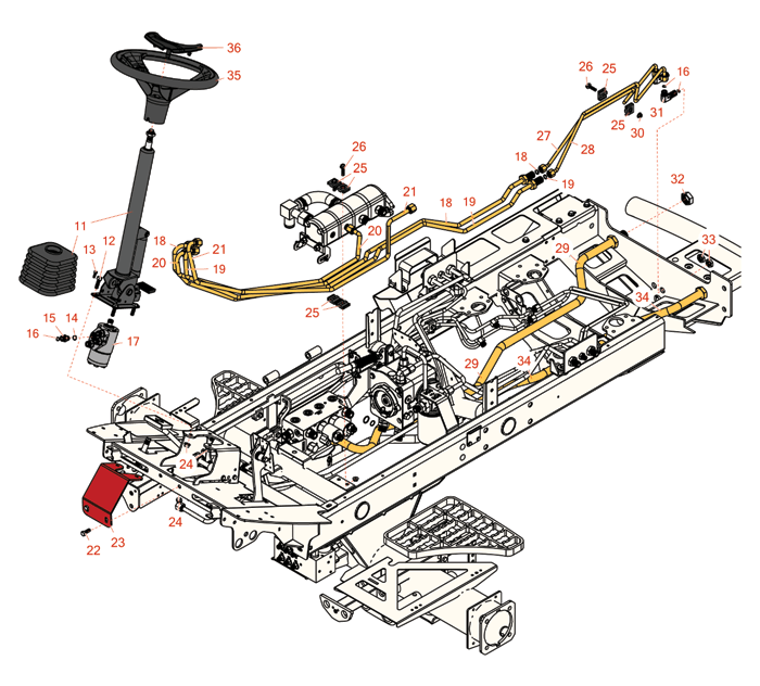 Stuur onderdelen passend voor uw Toro Groundsmaster 4300-D