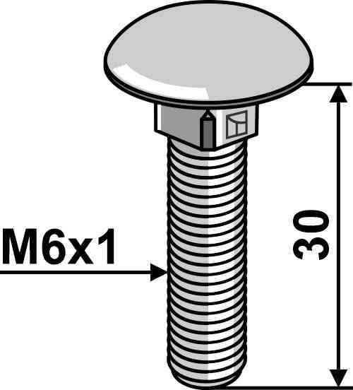 Flachrundschraube M6x1 verzinkt ohne Mutter