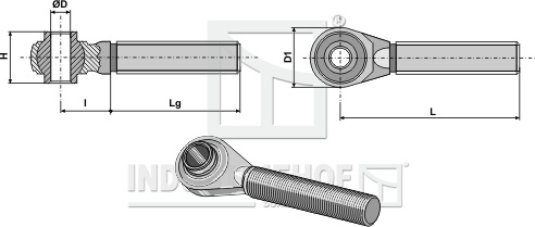 Hardened tie-rod M 36 x 3