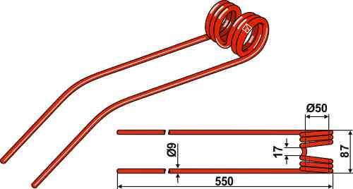 Hay tine fitting for Claas 953629.0