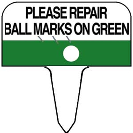 Sign - please repair ball marks