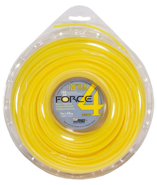 Trimmer line force 4™ shaped yellow .120" / 3.0mm