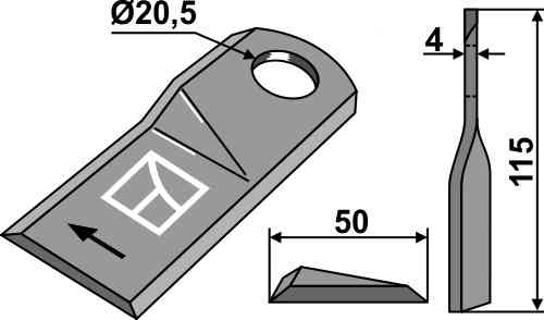 Rotary mower blade fitting for Kuhn K6804720