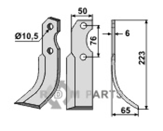 Blade, right model fitting for Barbieri 1104