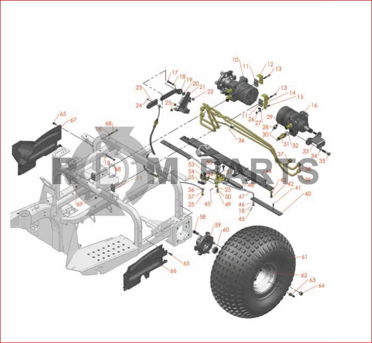 Replacement Parts For Sand Pro 3040 & 5040 Model 08703 & 08705 Rear Wheel