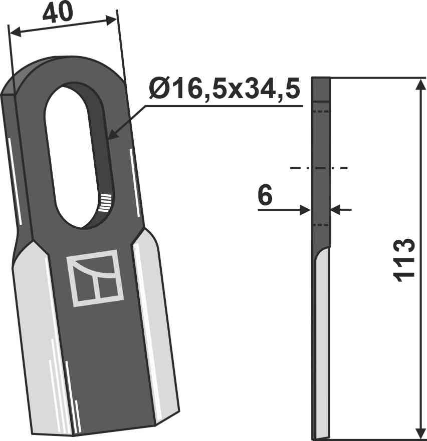 RDM Parts Gerades Messer geeignet für Agrimaster 3009689