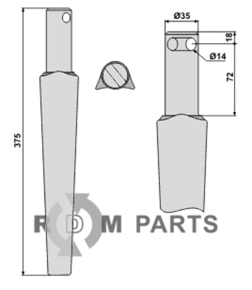 Tine for rotary harrows