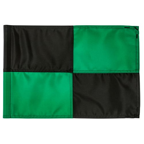 Large check golf flag - 400d tube - black - emerald green