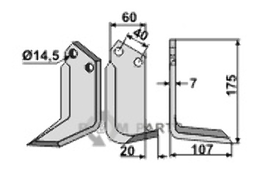 Blade, right model fitting for Maletti 1302179 Blade, right model fitting for Maletti 1302179