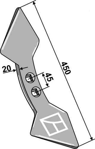 Omkeerbare beitel 45