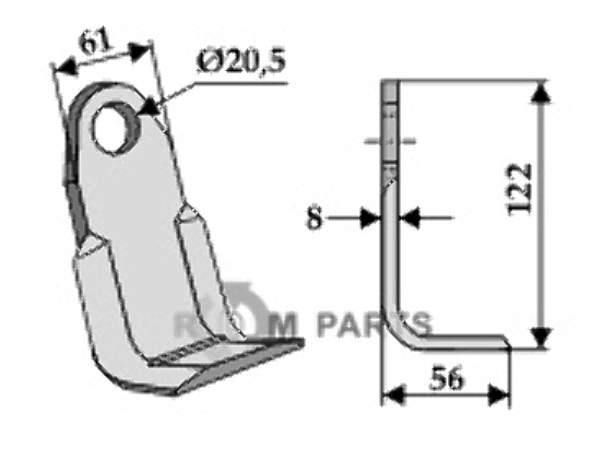 RDM Parts vinklet blad