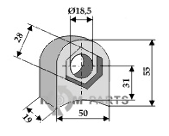 Oog voor klepelas 63-rm-902 Oog voor klepelas 63-rm-902