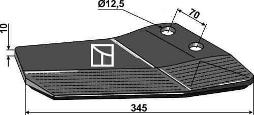 Replacement wings - hard metal coat - back side - right fitting for Lemken Smaragd 3374426