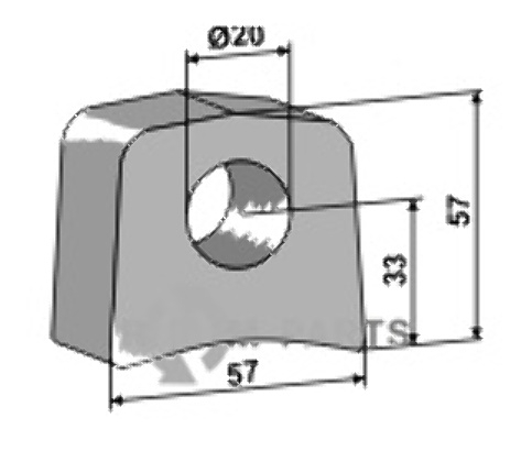 Oog voor klepelas 63-rm-924 Oog voor klepelas 63-rm-924