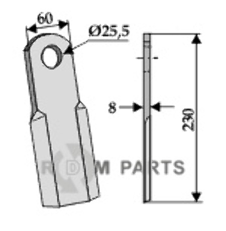 RDM Parts Gerades Messer geeignet für Agrimaster 3000107