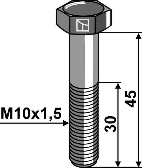 Hexagon bolt M10x1,5x45 931-8.8 without nut