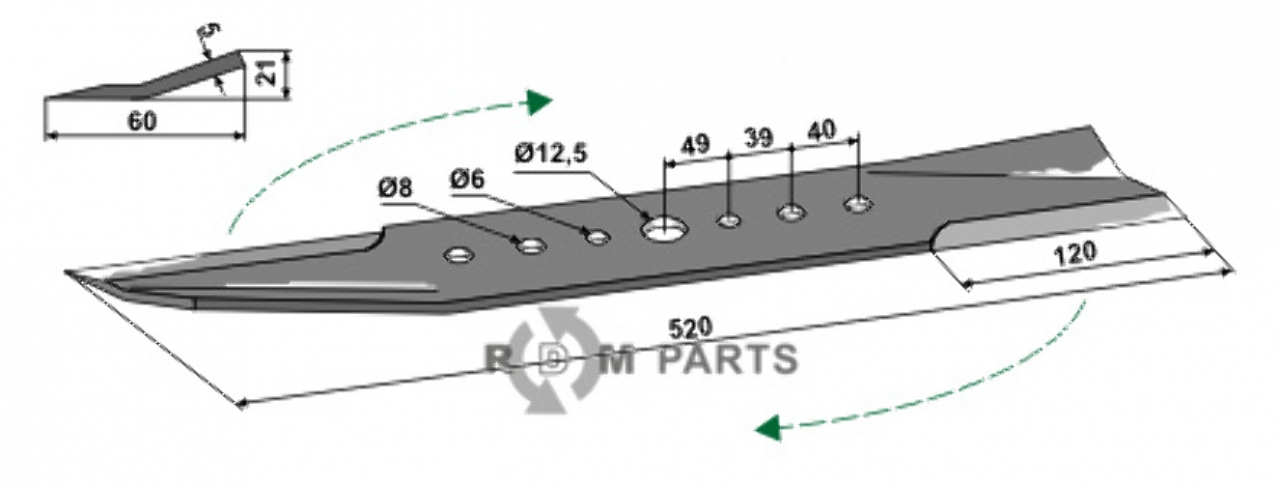 RDM Parts Mäher-Messer geeignet für Avant Tecno Oy A33102
