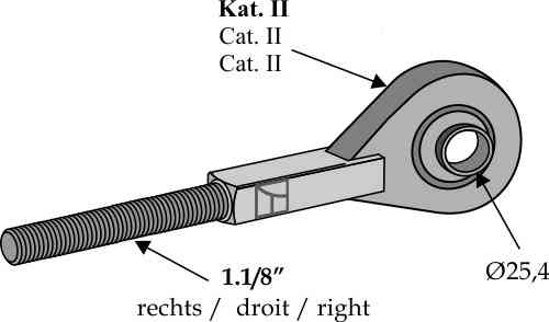 Tie-rod Cat. II &Oslash  25,4