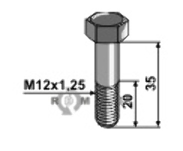 Bolt m12x1,25x35 - 12.9 51-1235