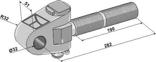 Swivelling tie-rod M36 x 3