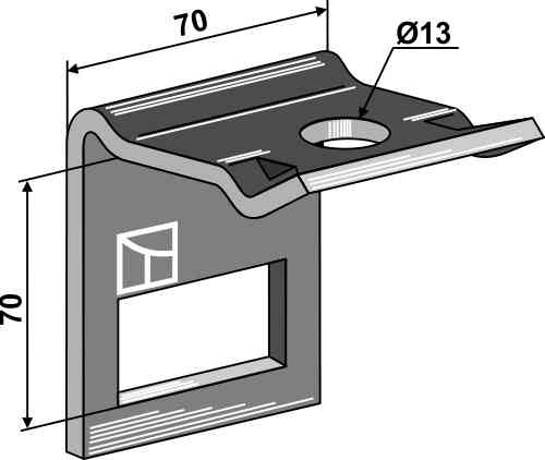 Halter für Zinken 45 x 12 mit Verstärkungsfeder 45 x 10